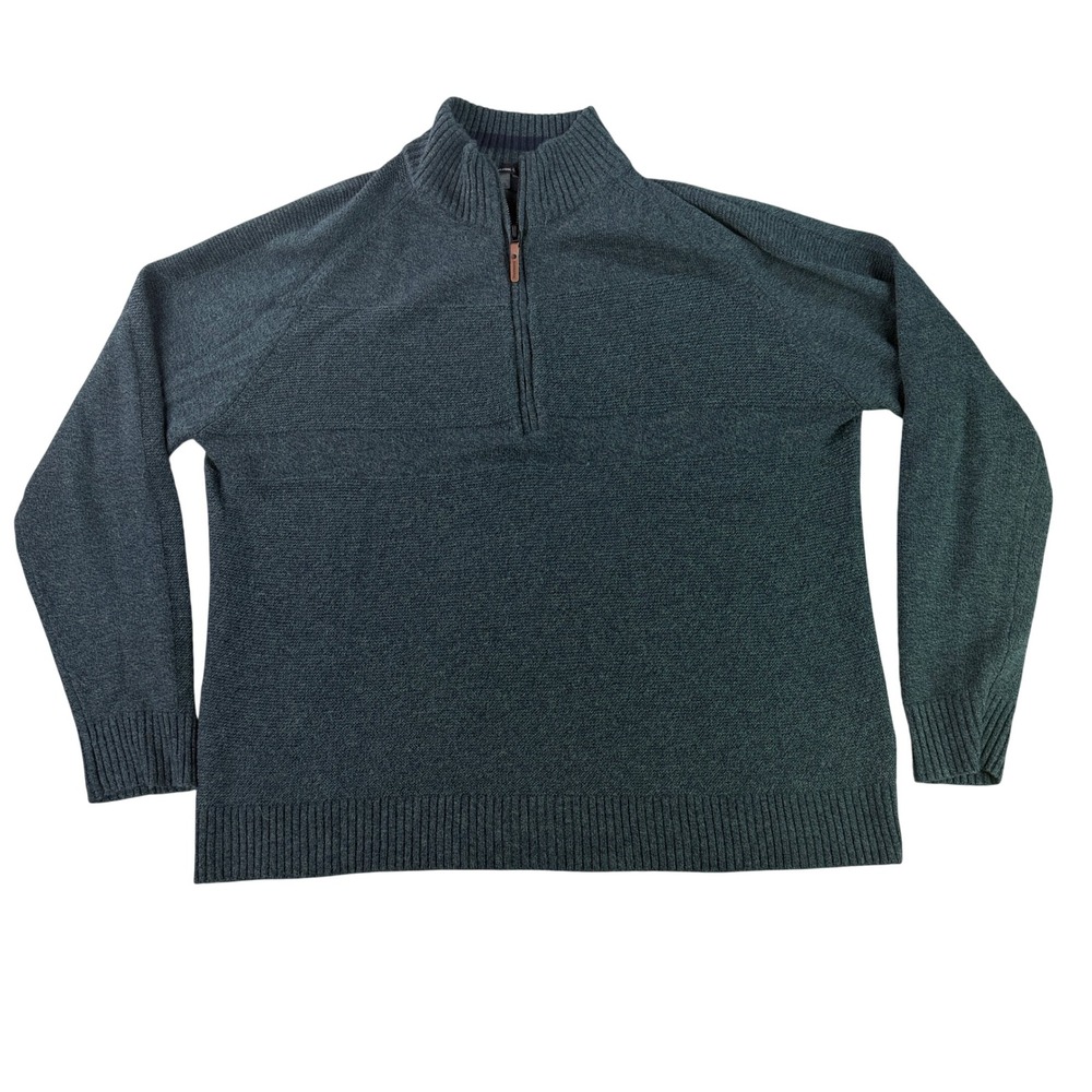 Smartwool Pullover Sweater Mens XXL Green Merino Wool Quarter Zip SW000296 F19